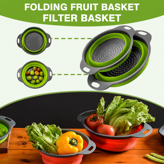 FlexiDrain™ Collapsible Foldable Colander Basket