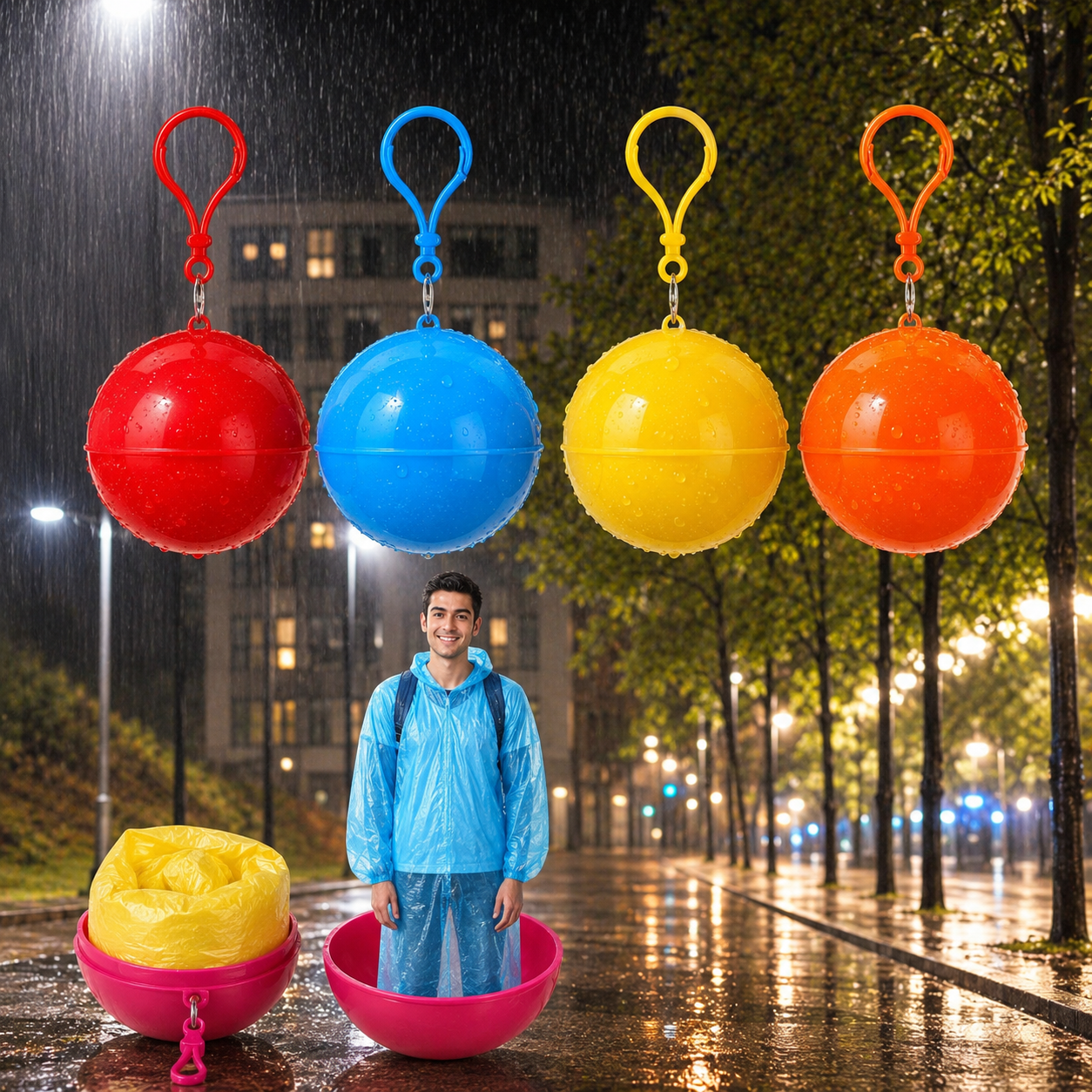 Waterproof Raincoat Storage Ball – Portable Raincoat Capsule