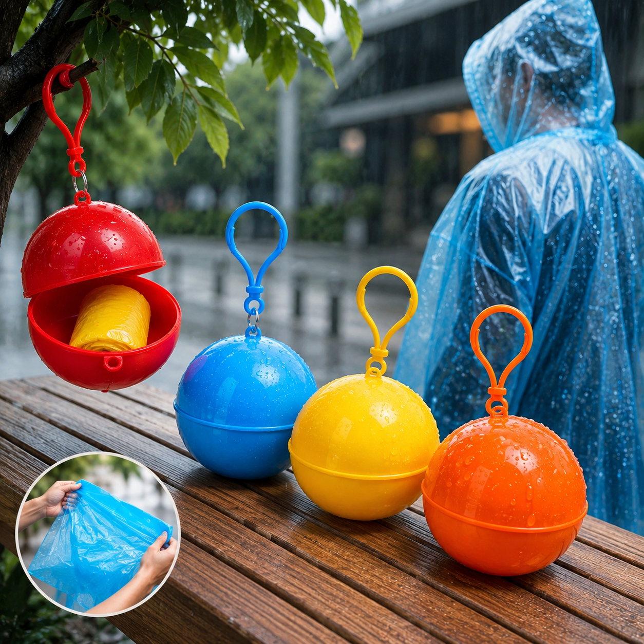 Waterproof Raincoat Storage Ball – Portable Raincoat Capsule