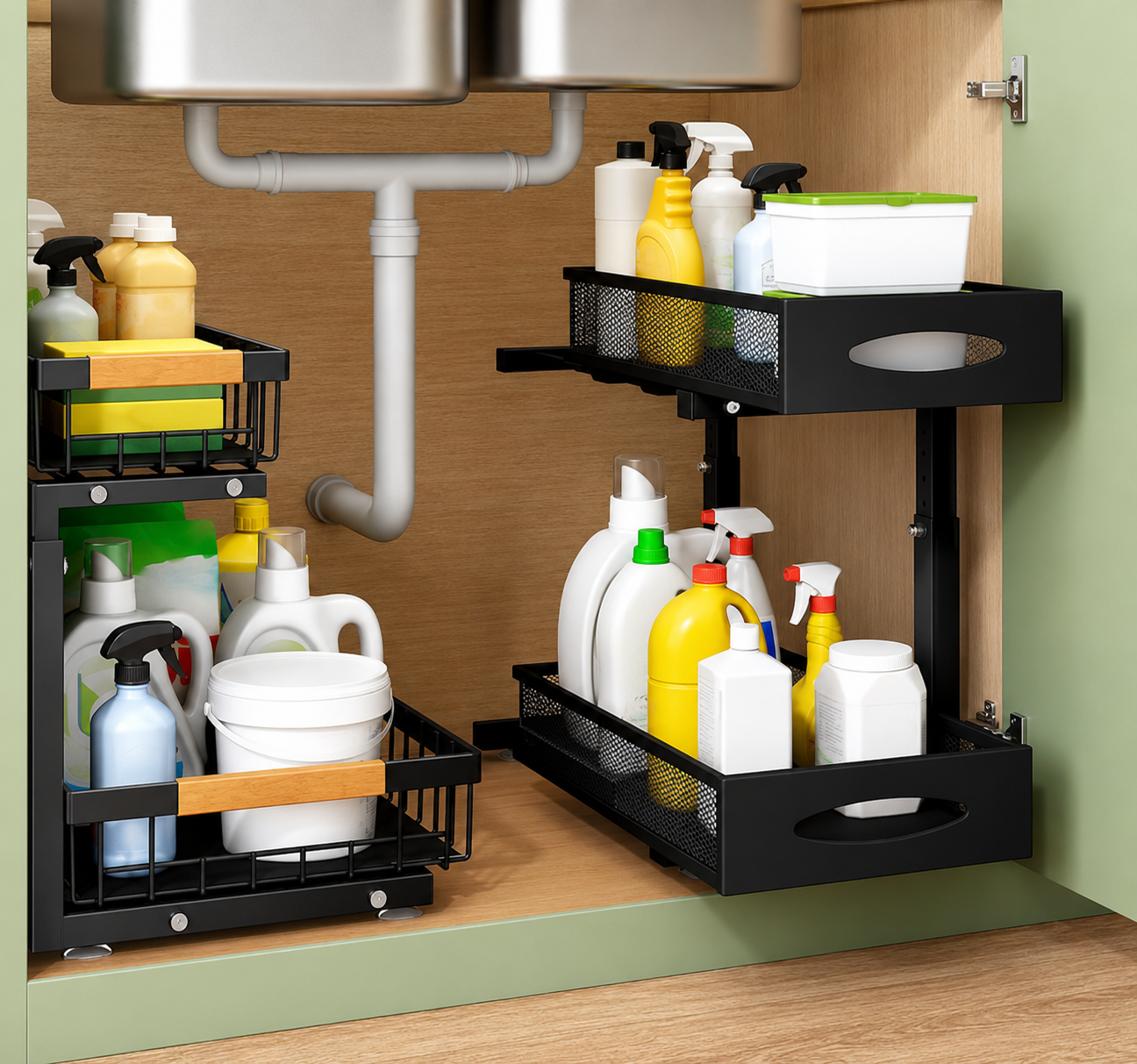 SpaceMax™ 2-Tier Under Sink Storage Organizer
