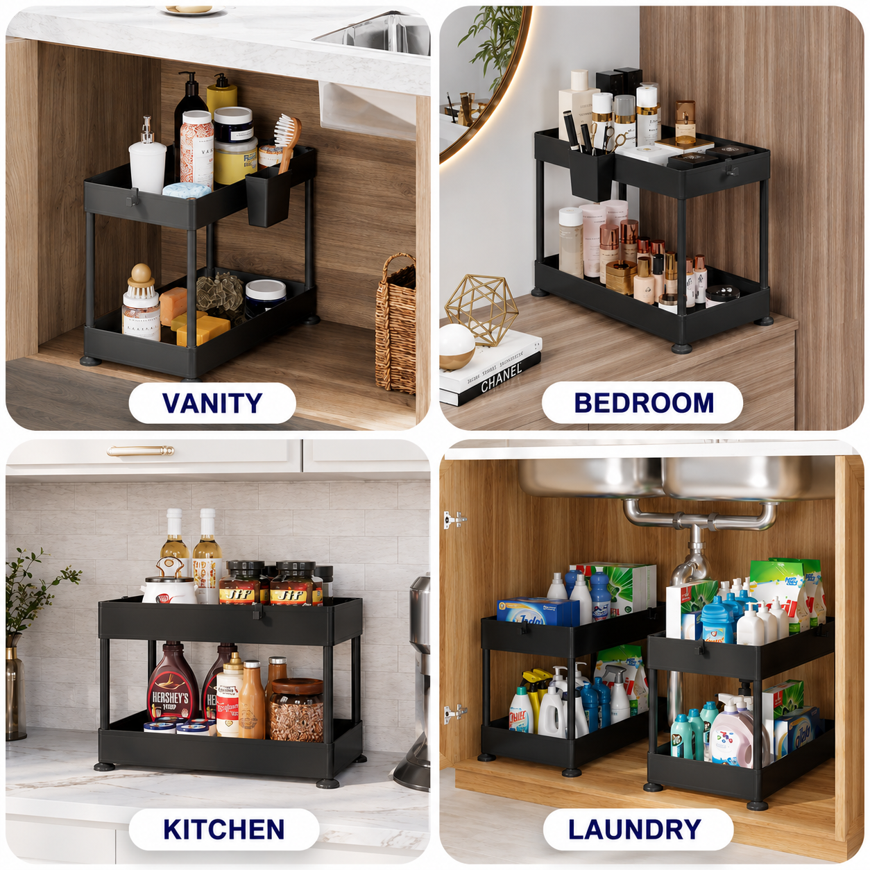 SpaceMax™ 2-Tier Under Sink Storage Organizer