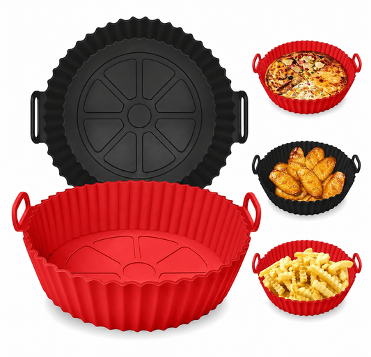Reusable Silicone Air Fryer Liners – Non-Stick Baking & Cooking Basket (Set of 6)