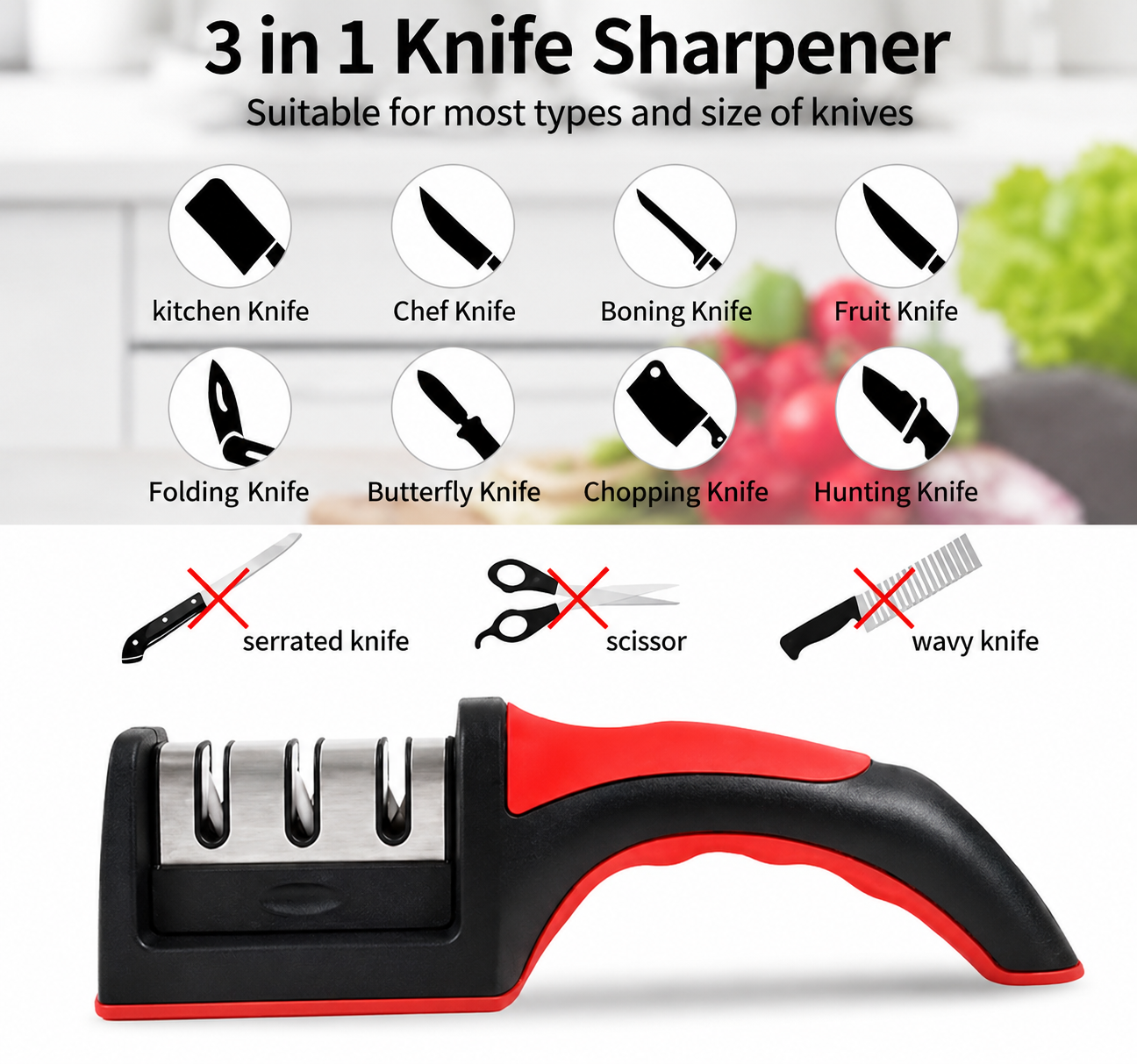 EdgeMaster™ 4-in-1 Multi-Function Knife Sharpener