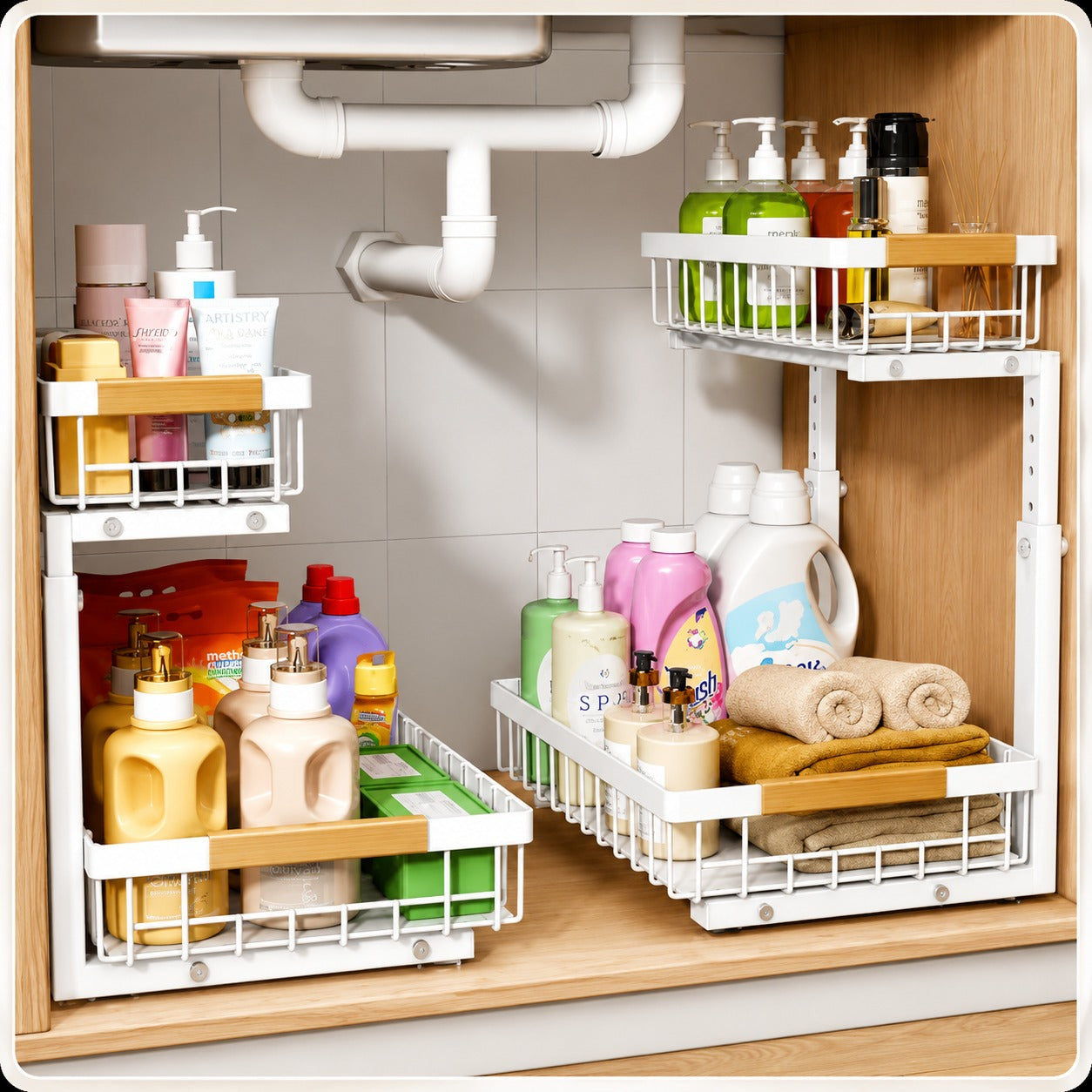 SpaceMax™ 2-Tier Under Sink Storage Organizer