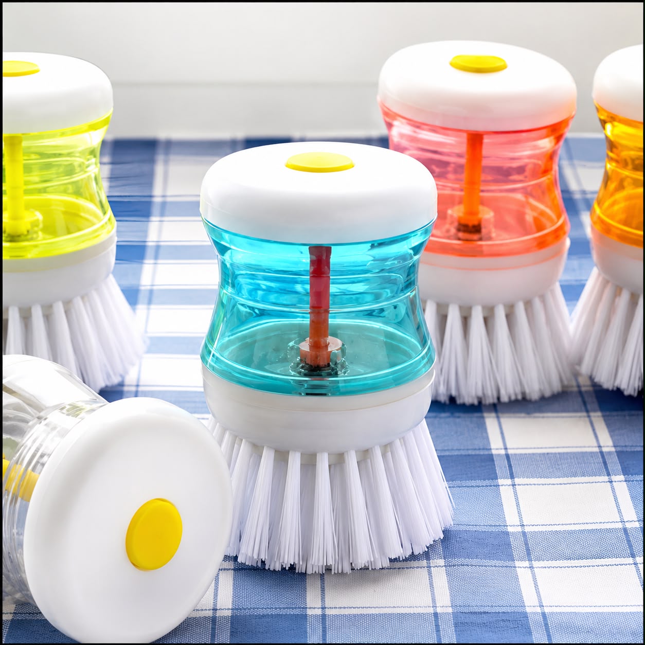 Soap Dispensing Palm Brush – 2-in-1 Kitchen Cleaning Brush